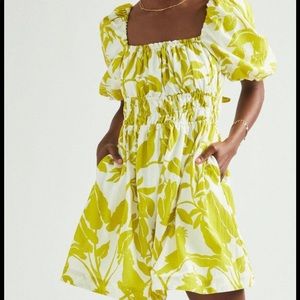 Anthropologie Maeve Puff Sleeve Mini Dress